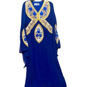 Georgette Embroidered Blue Kaftans